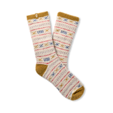 Women's Leslie Graphic Crew Sock Ochre Green Multi UGGisle