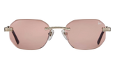 Hustler Rimless Drill Mount 24KT "White Gold / Blossom Pink" DMHU2 0047 44C4