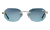 Hustler Rimless Drill Mount 24KT "White Gold / Grape Blue" DMHU2 0053 42A7
