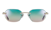 Hustler Rimless Drill Mount 24KT "White Gold / Blue / Pink Multi Flash" DMHU2 0049 44D1