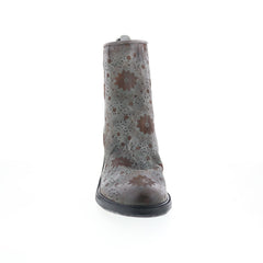 Jase Floral A24214-301-6963 Womens Gray Leather Casual Dress Boots