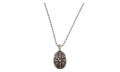 Oval Cross Pendant with Ball Chain "Silver" CHRM1135