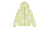 Rhinestone Cotton Wreath Zip Hoodie "Mint" DT517