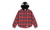 HOODED ZIP FLANNEL SHIRT JACKET "Red Plaid" SP5der284
