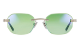 Hustler Rimless Drill Mount 24KT "White Gold / Neon Green Flash Purple" DMHU2 0051 44D3
