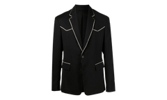 Crystal Trim Single Breast Jacket "Black" MJF017 001