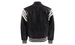 Encrusted Varsity Jacket "Black / Ivory" PP011