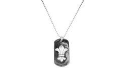 Fleur Dog Tag Pendant "Silver" CHRM0962