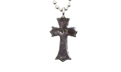 Double Cross Silver Pendant & Ball Chain "Silver" CHRM0666
