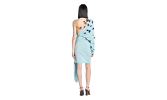 DRAPED EMBROIDERED DRESS "MENTHE" RW DR9022 4778 E22 421