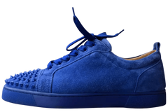 Louis Flat Calf Spikes Velour 'Electric Blue